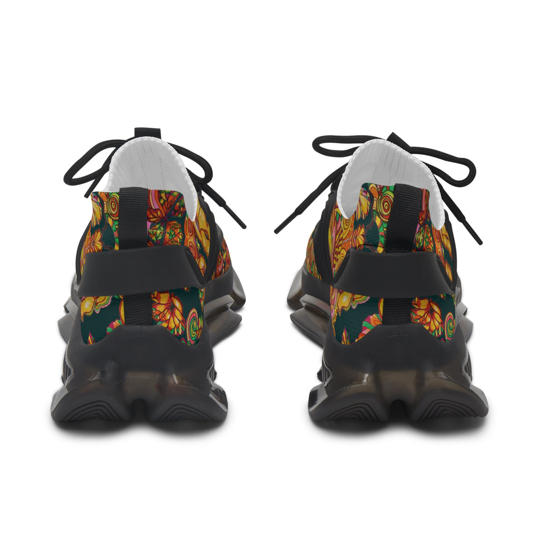 Bottle Green Artsy Floral OTT Women's Mesh Knit Sneakers
