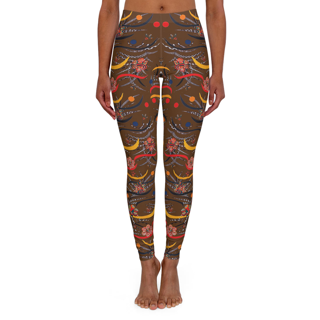 Brown Wilderness Print Spandex Leggings