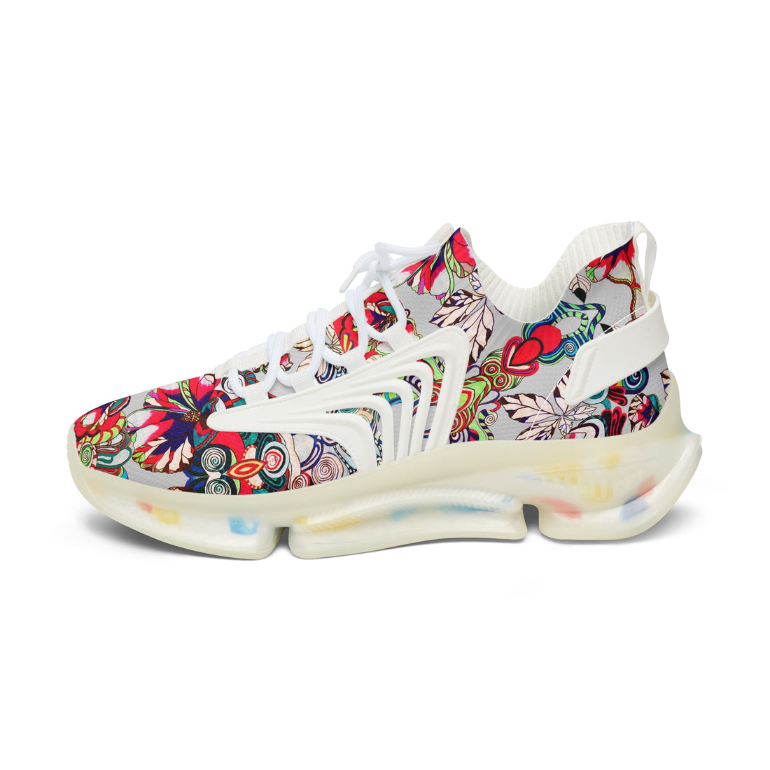 Slate Floral Pop OTT Women's Mesh Knit Sneakers