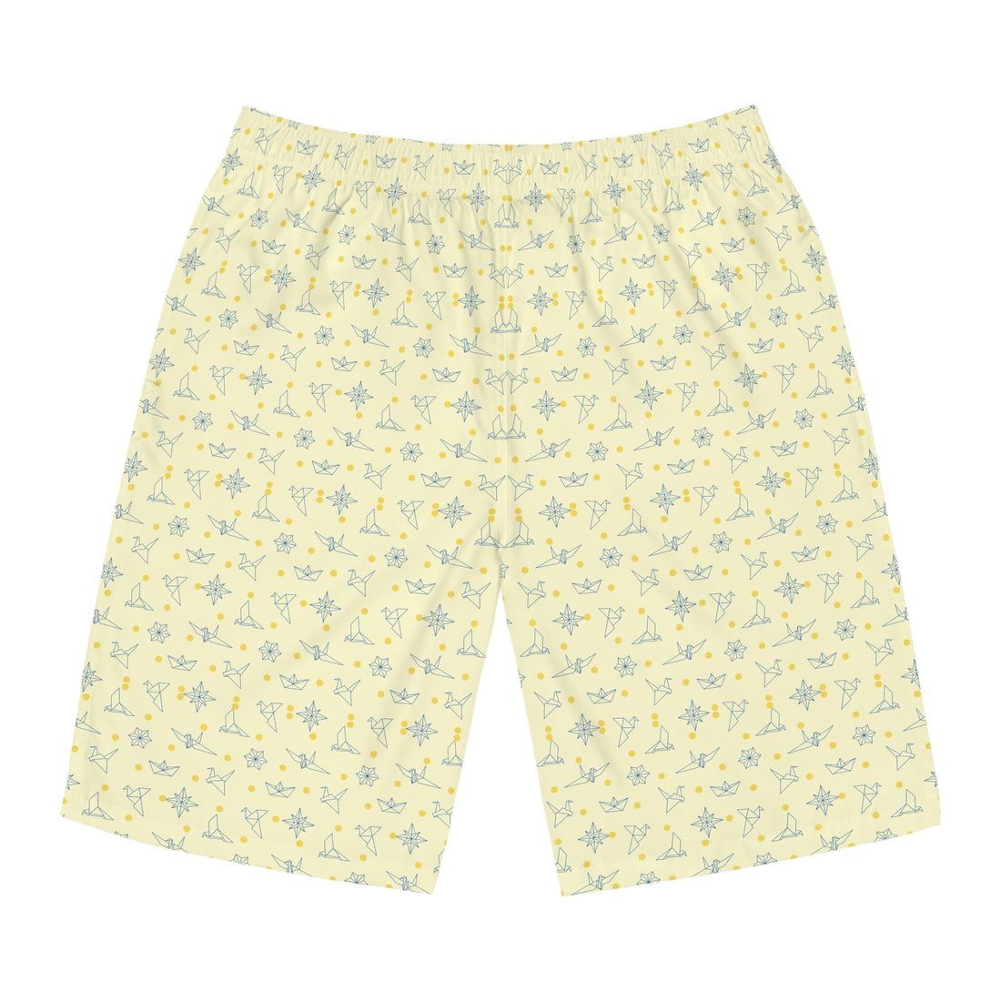 Cream Origami Men's Board Shorts (AOP)