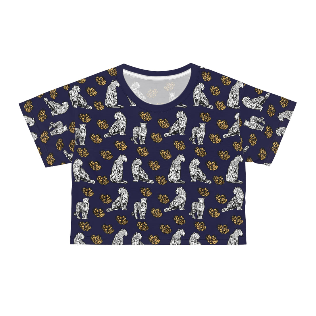 Ink Cheetah Hearts AOP Crop Tee