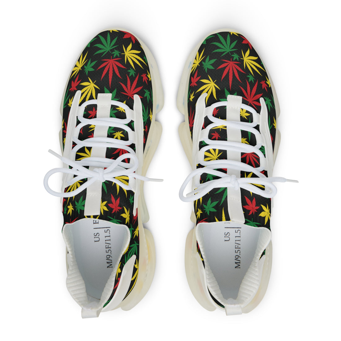 Black Tropical Rasta Toned Men's Mesh Knit Sneakers