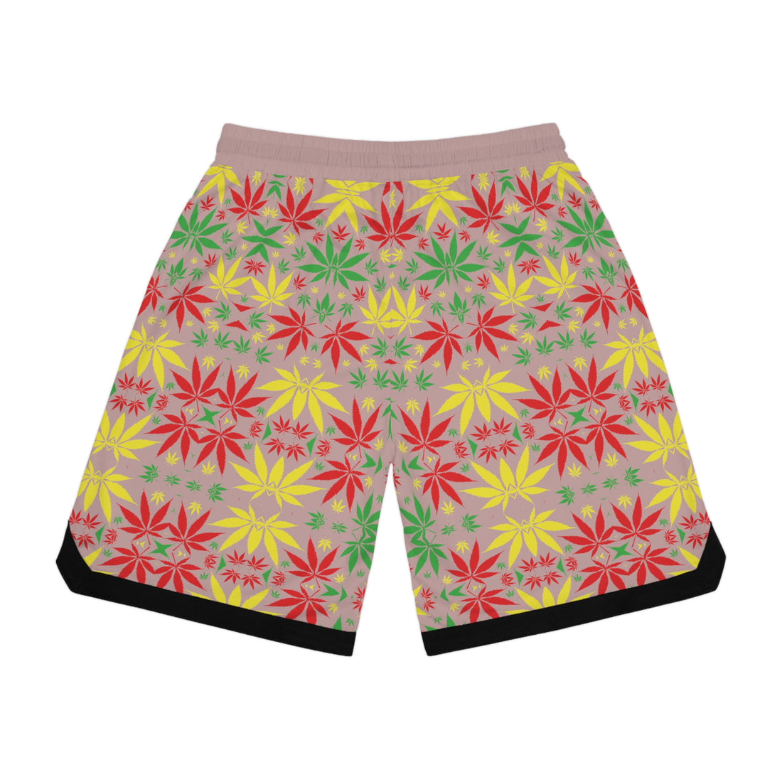 Taupe Rasta Toned  Basketball Rib Shorts (AOP)