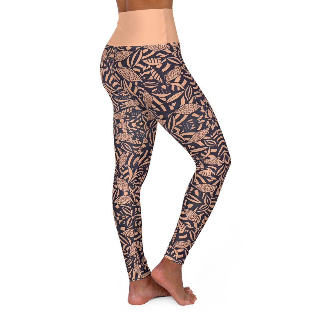 Peach Fuzz Tropical Minimalist Yoga Leggings