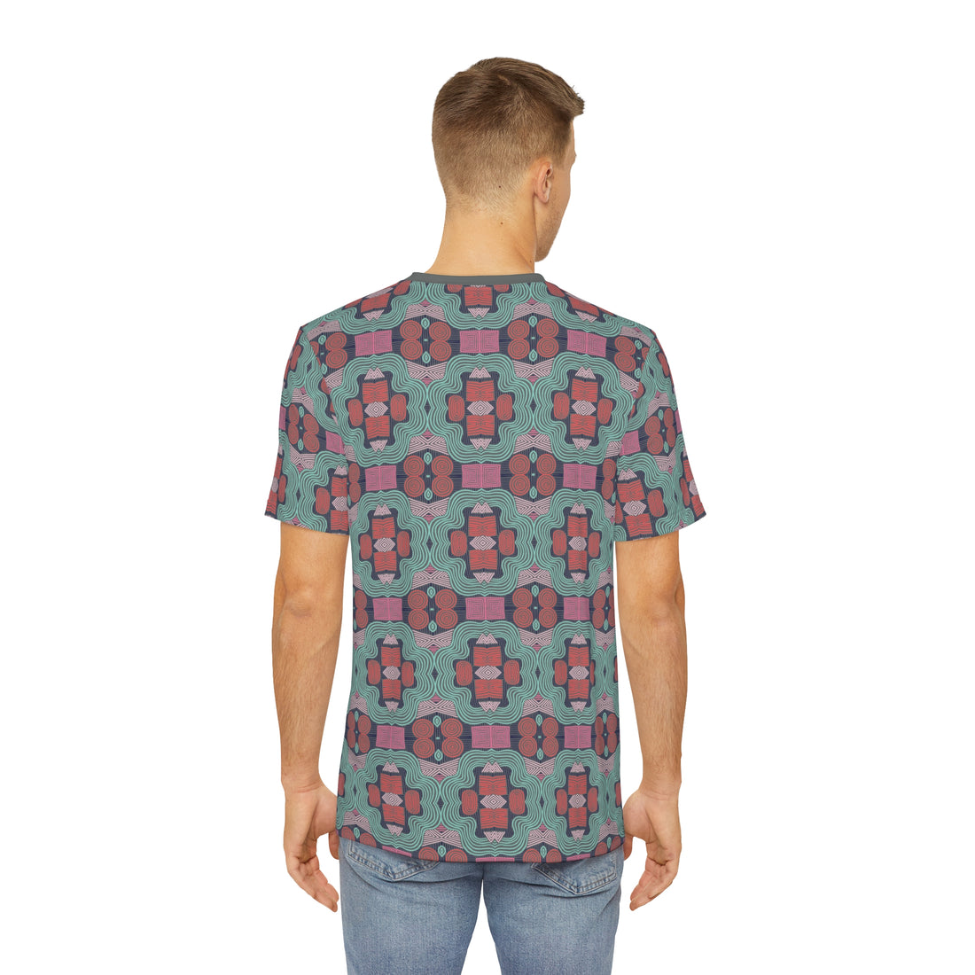 Ash Geometric Print Men's Polyester Tee (AOP)