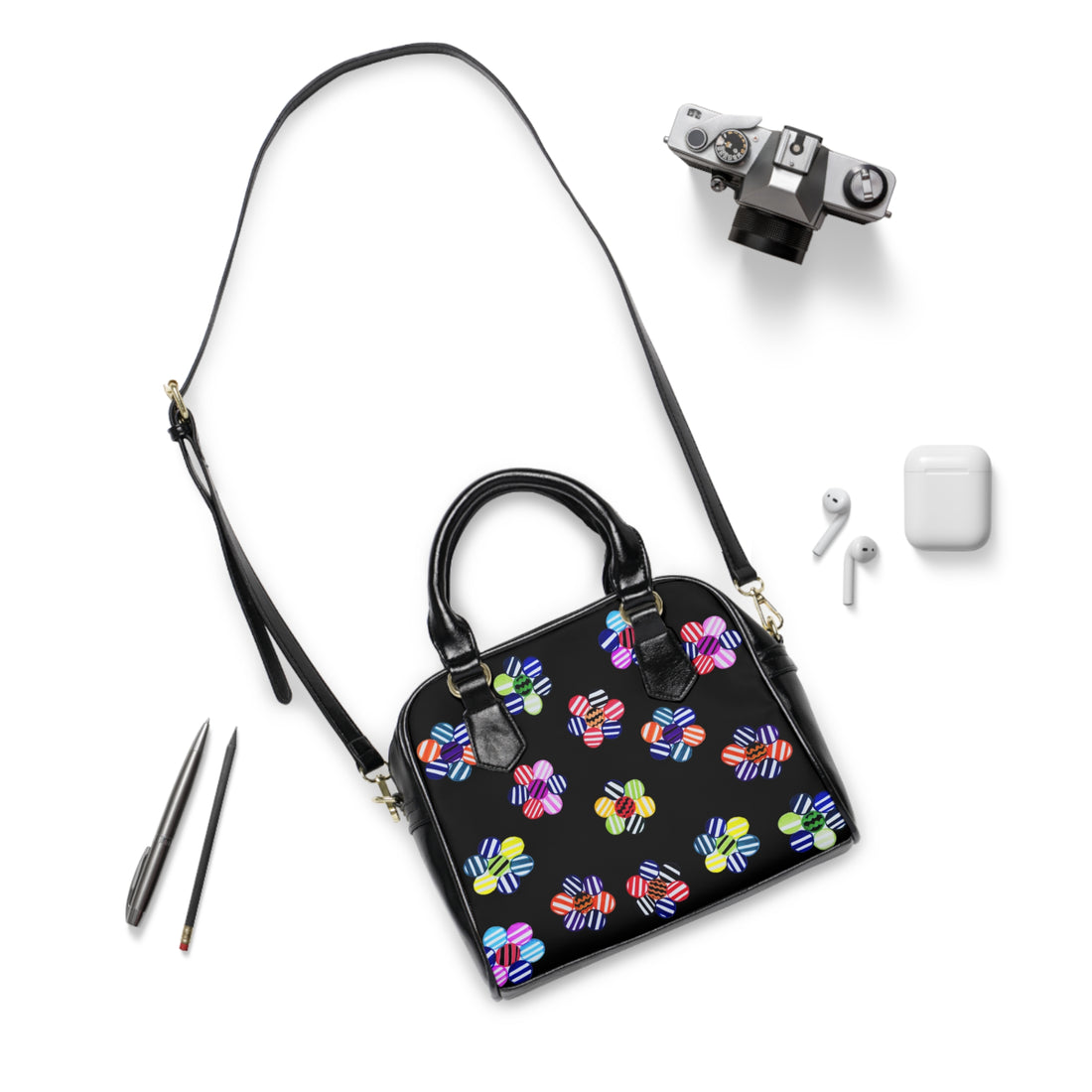 Black Candy Florals AOP Handbag