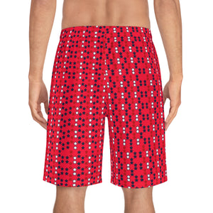 Red Star Print Men's Board Shorts (AOP)