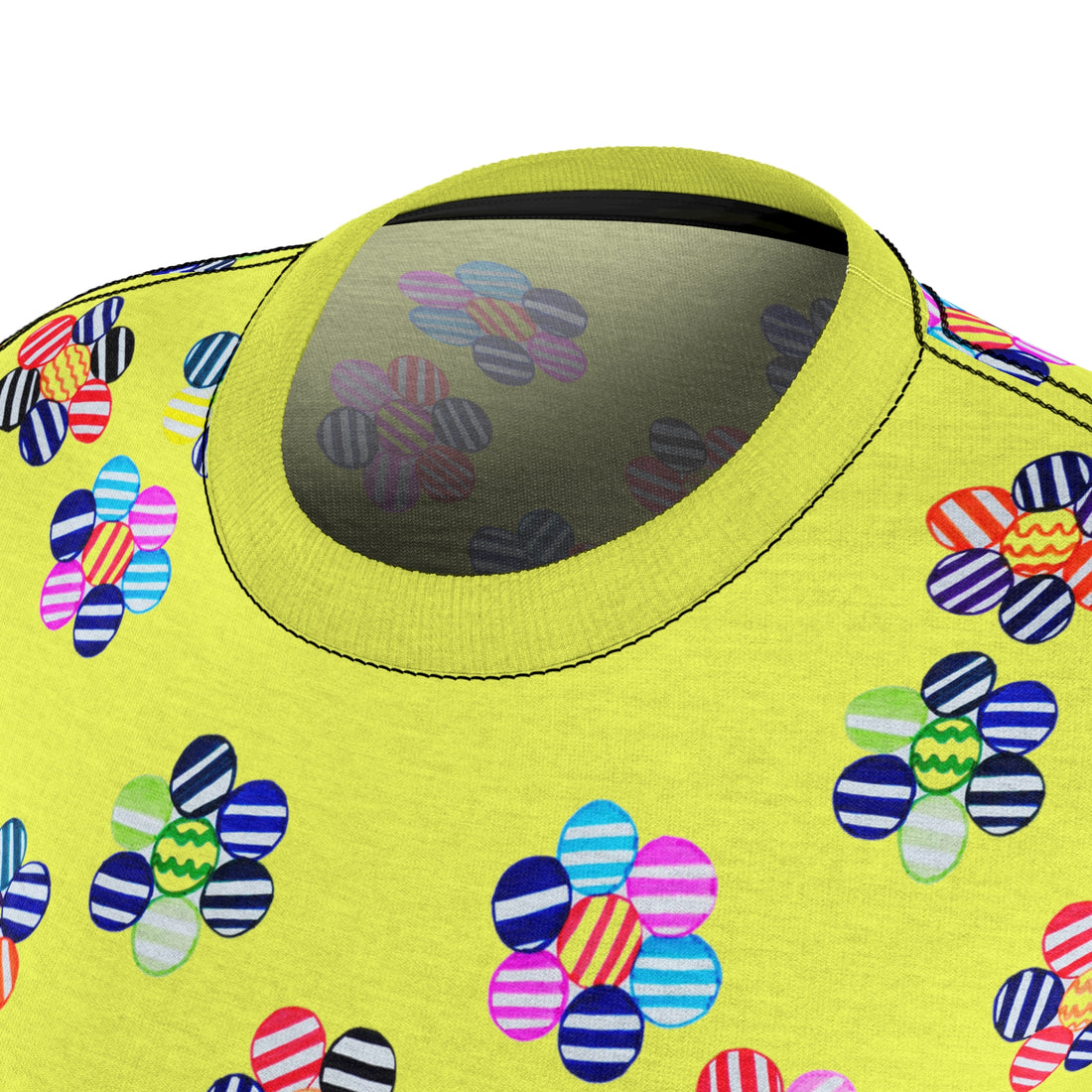 Canary Candy Floral AOP Women's Cap Sleeves T-shirt