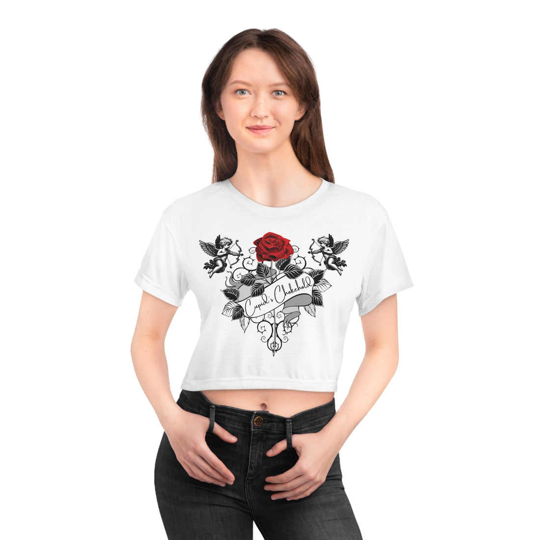 Cupid's Chokehold AOP Crop Tee