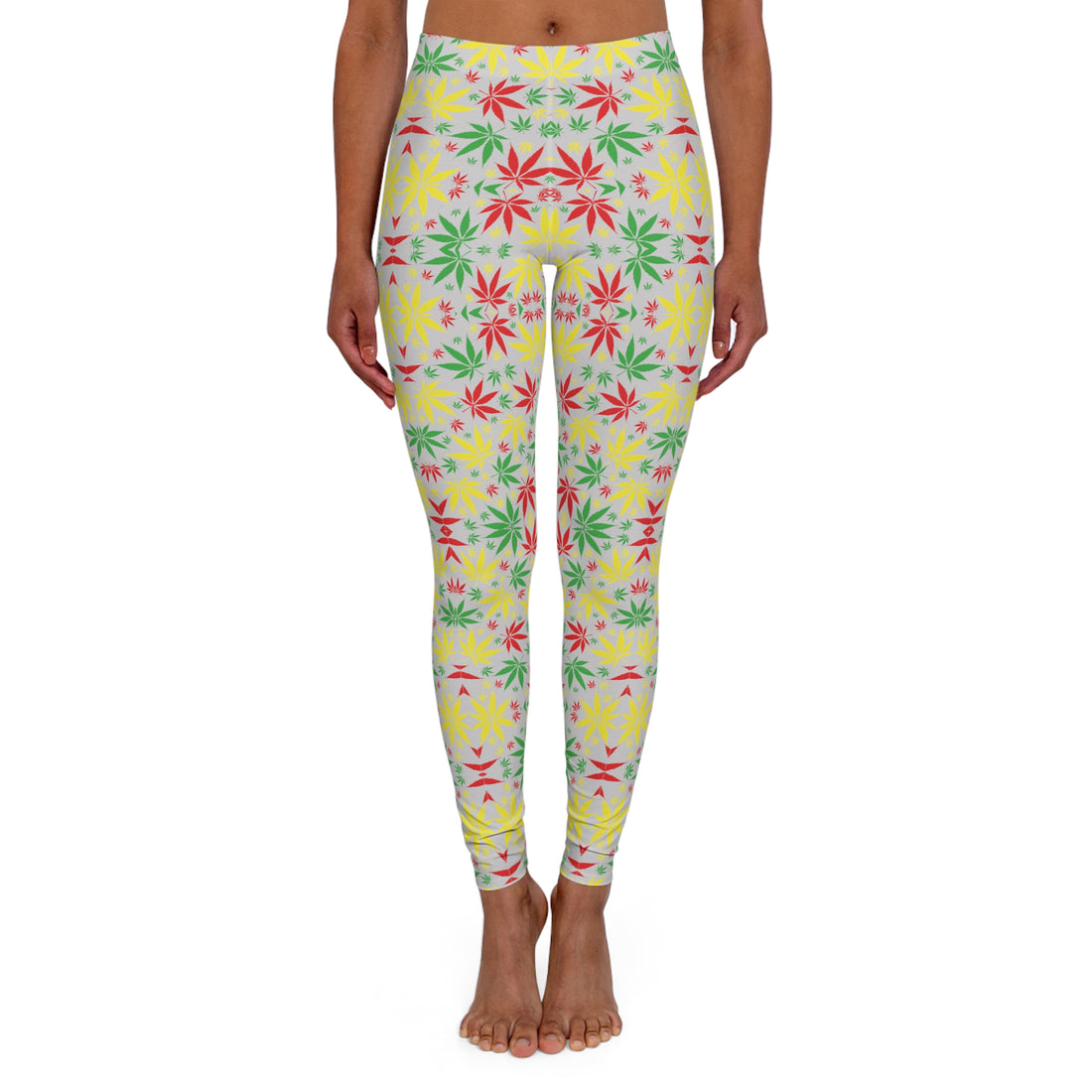 Slate Tropical Rasta Toned Spandex Leggings