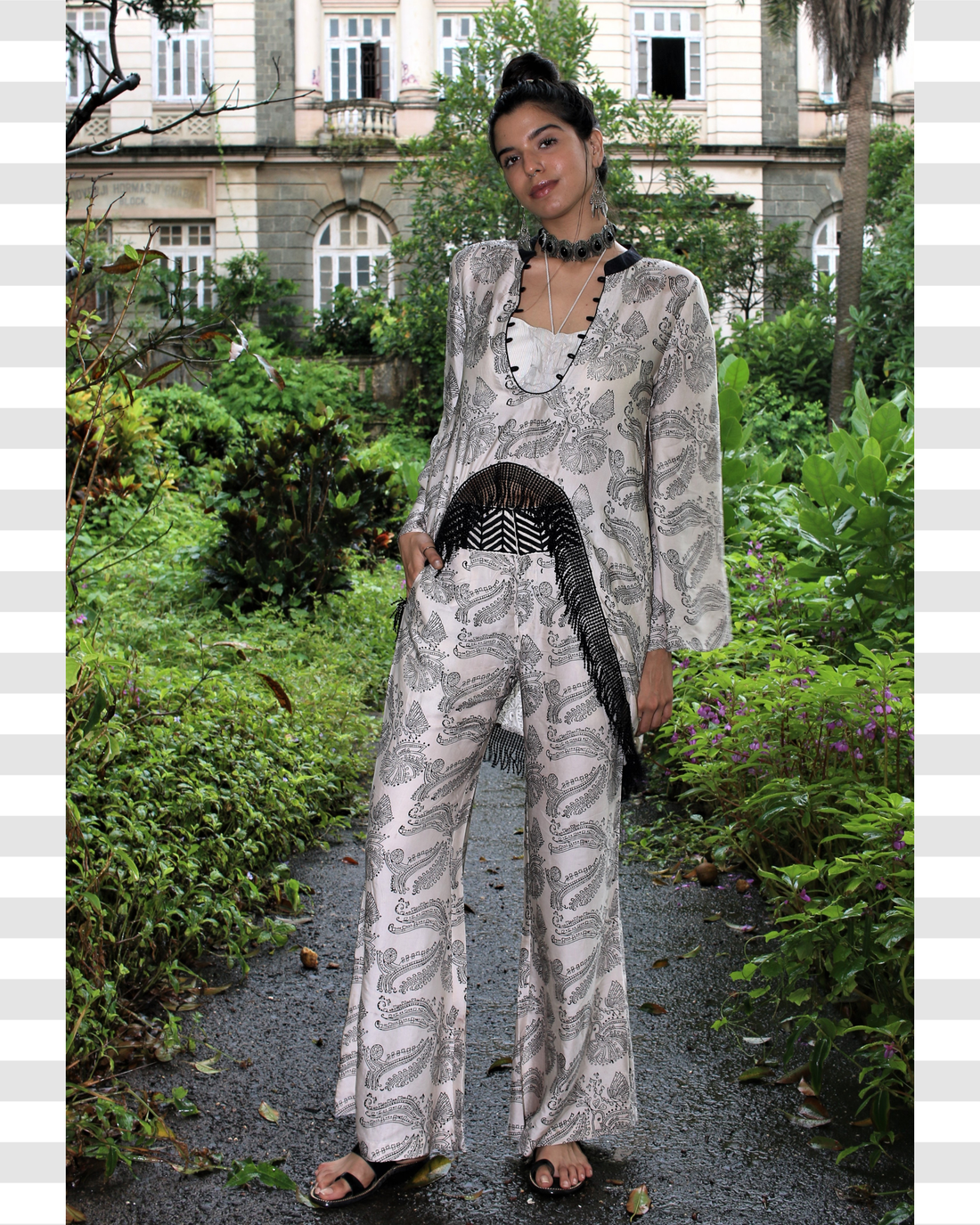 Obsidian monochrome Block print Co-ord