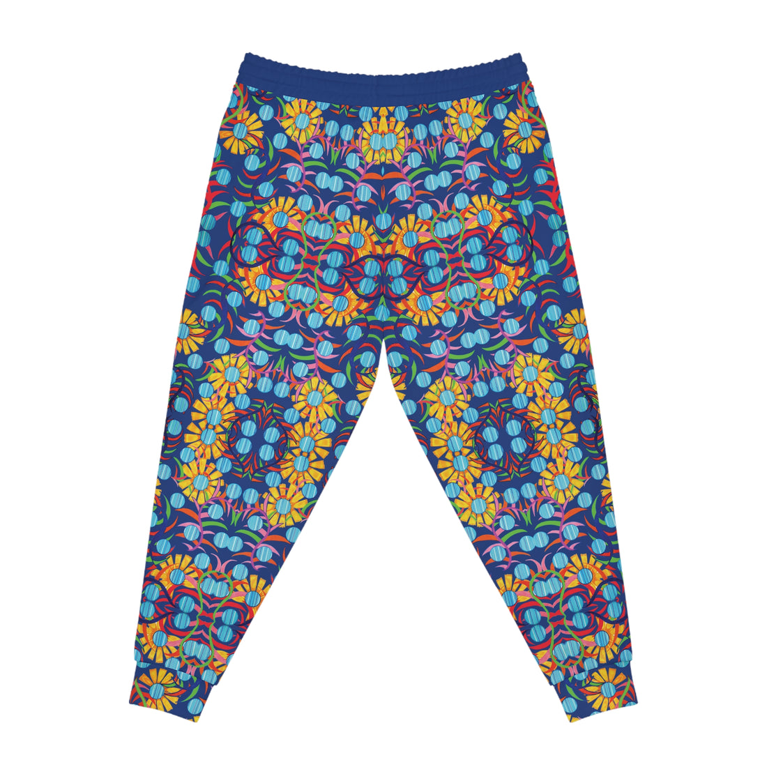 Blue AOP Sunflower Print Joggers