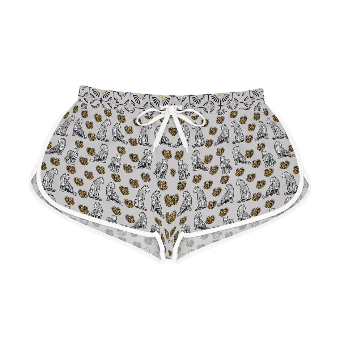 Slate Cheetah Hearts Relaxed Shorts