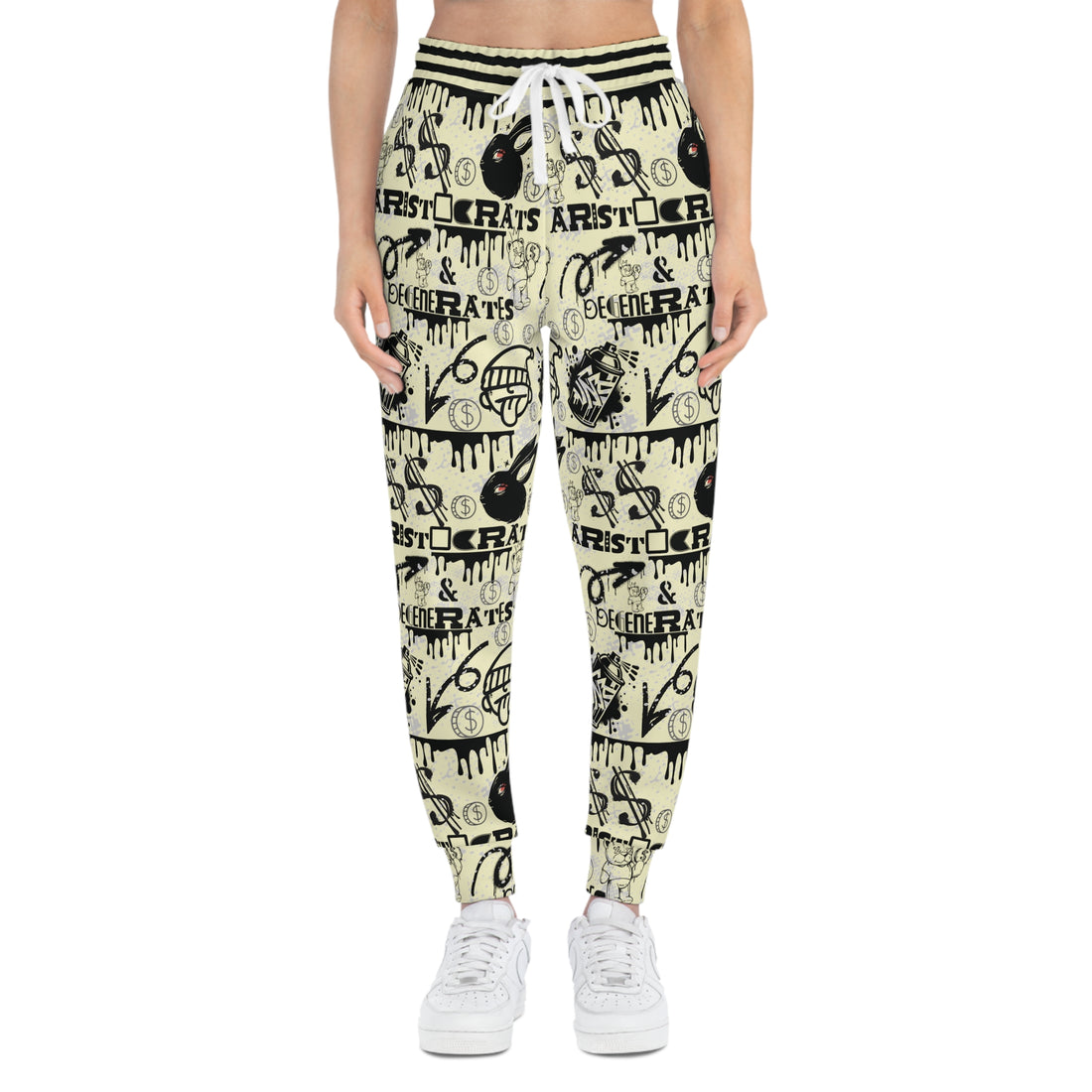 Cream Polar Graphic Unisex Joggers