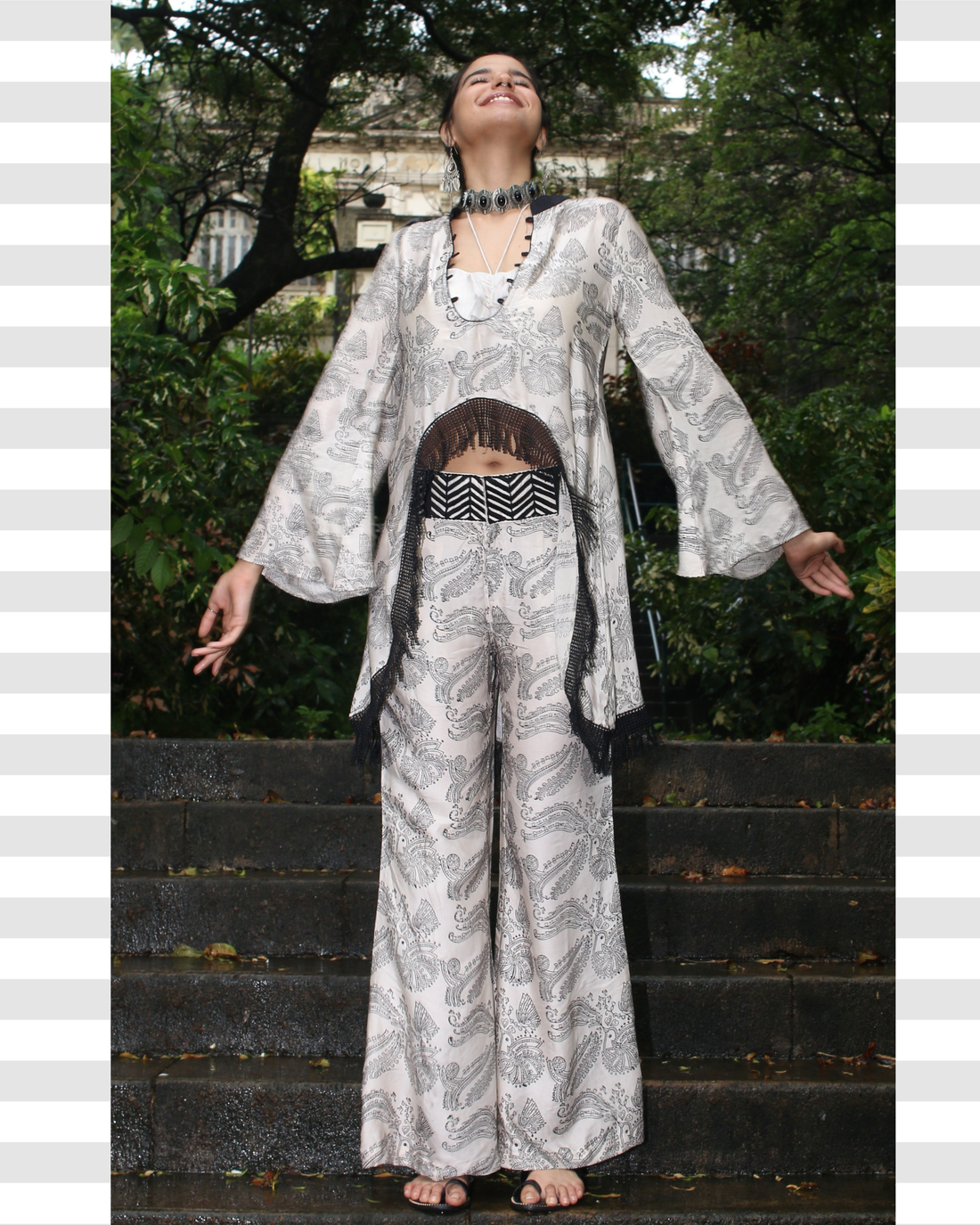 Obsidian monochrome Block print Co-ord