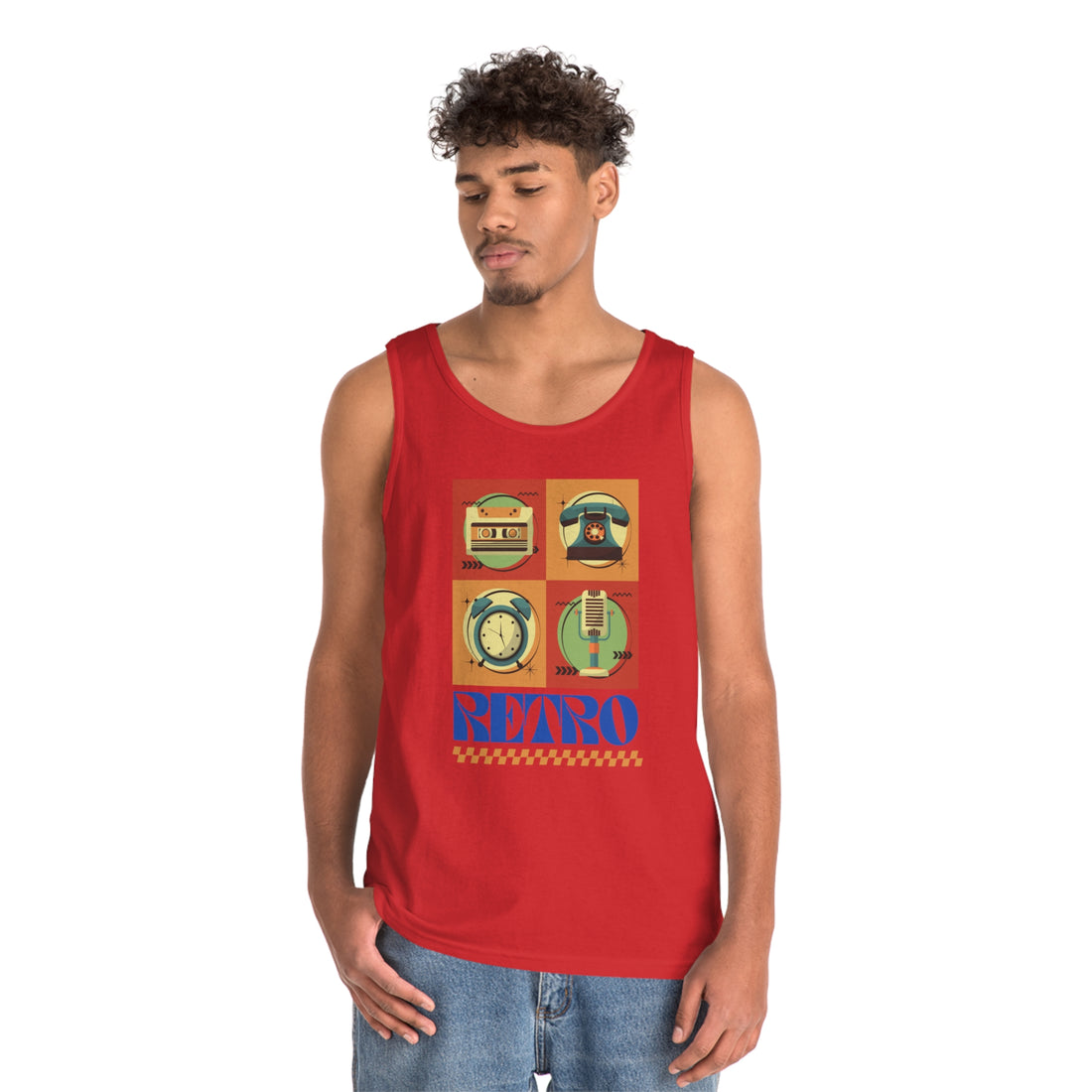 Retro Print Unisex Tank Top