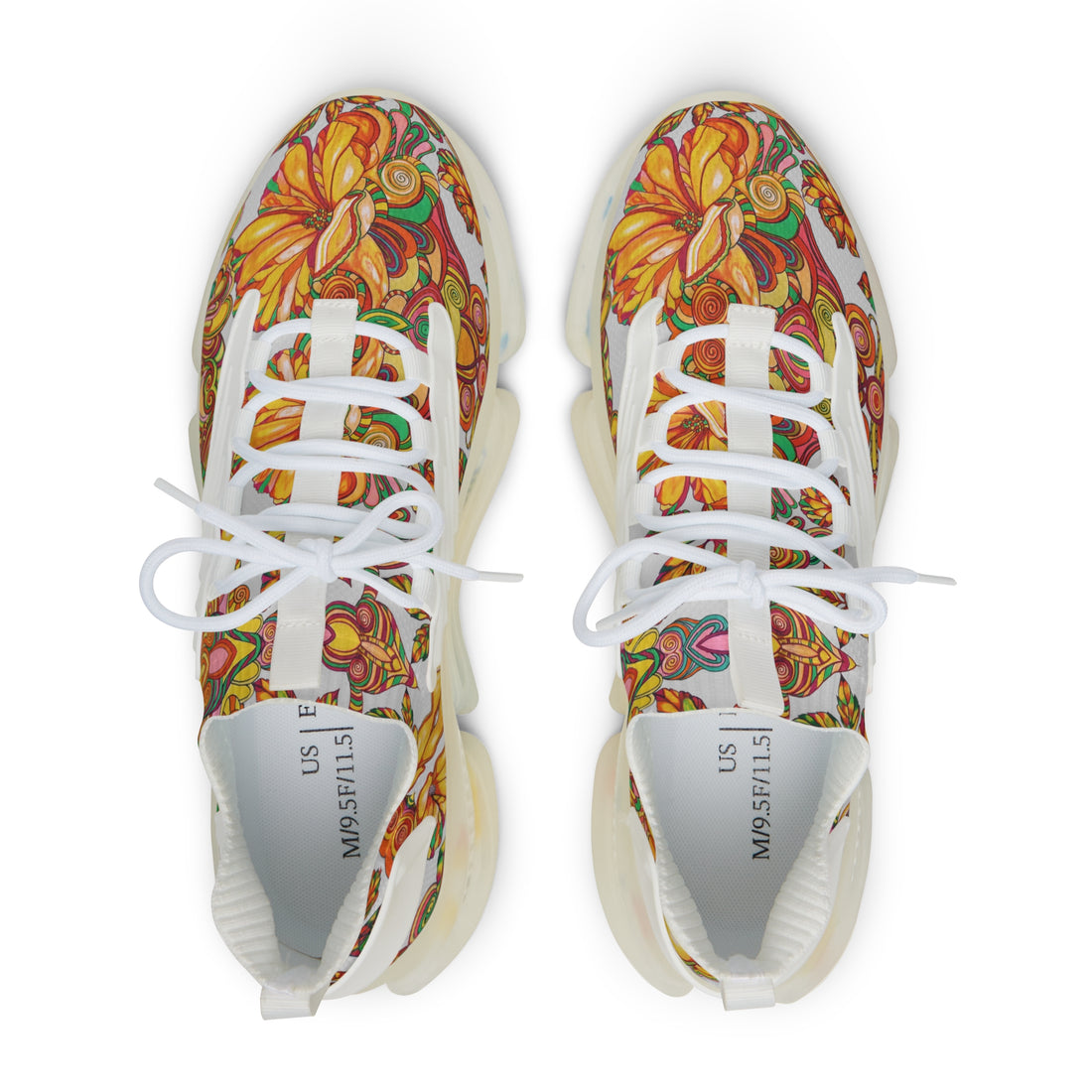 Slate Artsy Floral OTT Men's Mesh Knit Sneakers