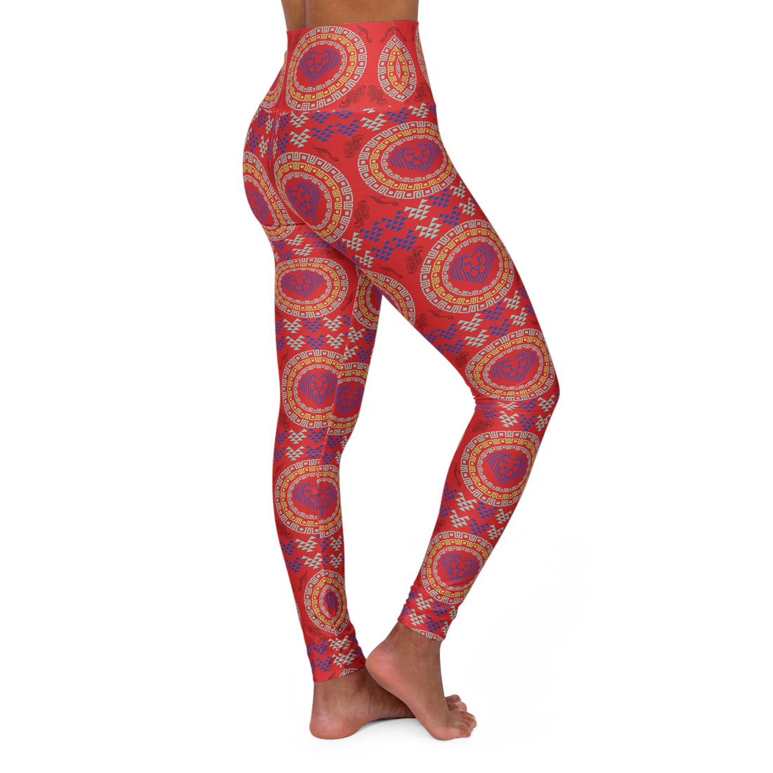 Red Lion Head Yoga Leggings