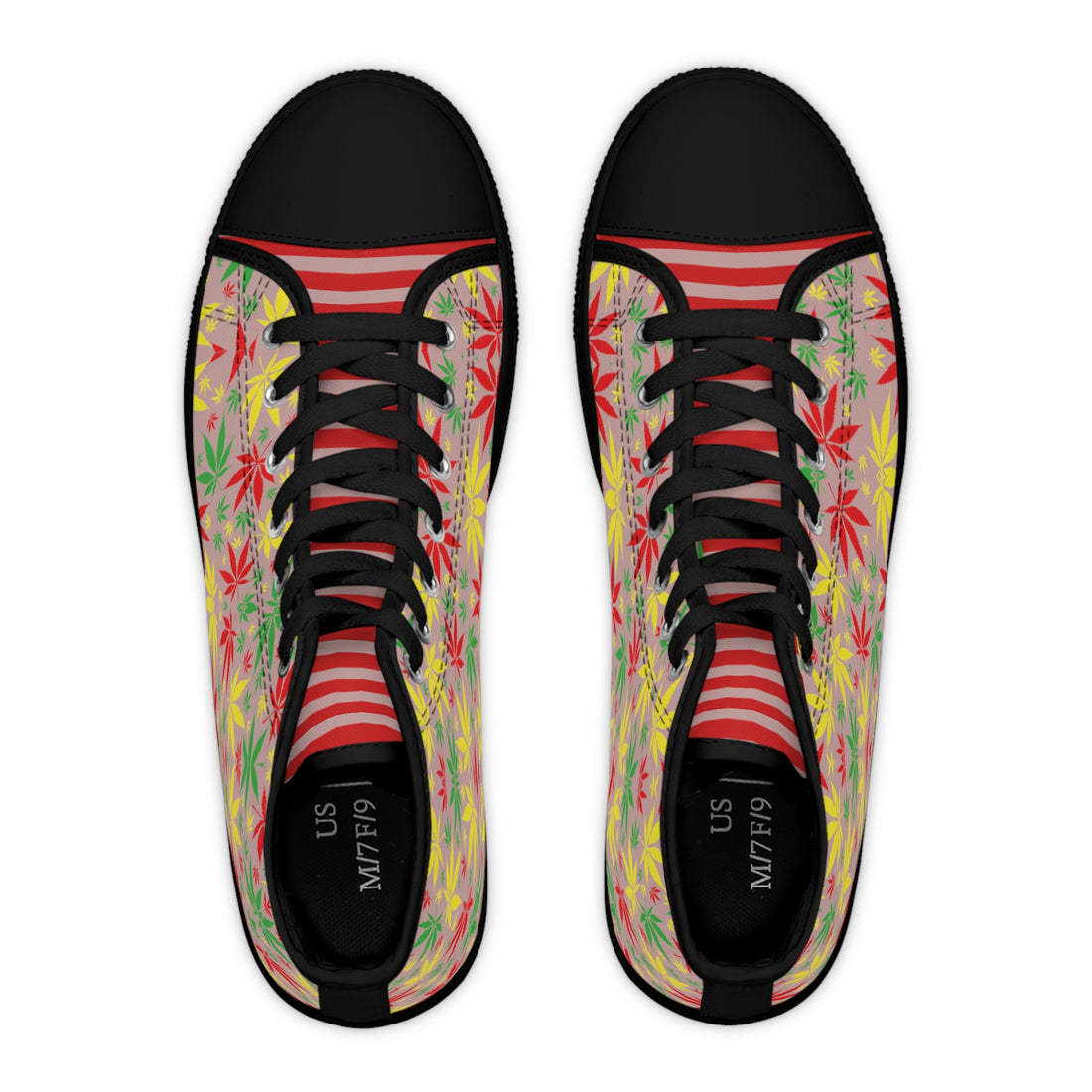 Taupe Tropical Rasta Toned Women's High Top Sneakers