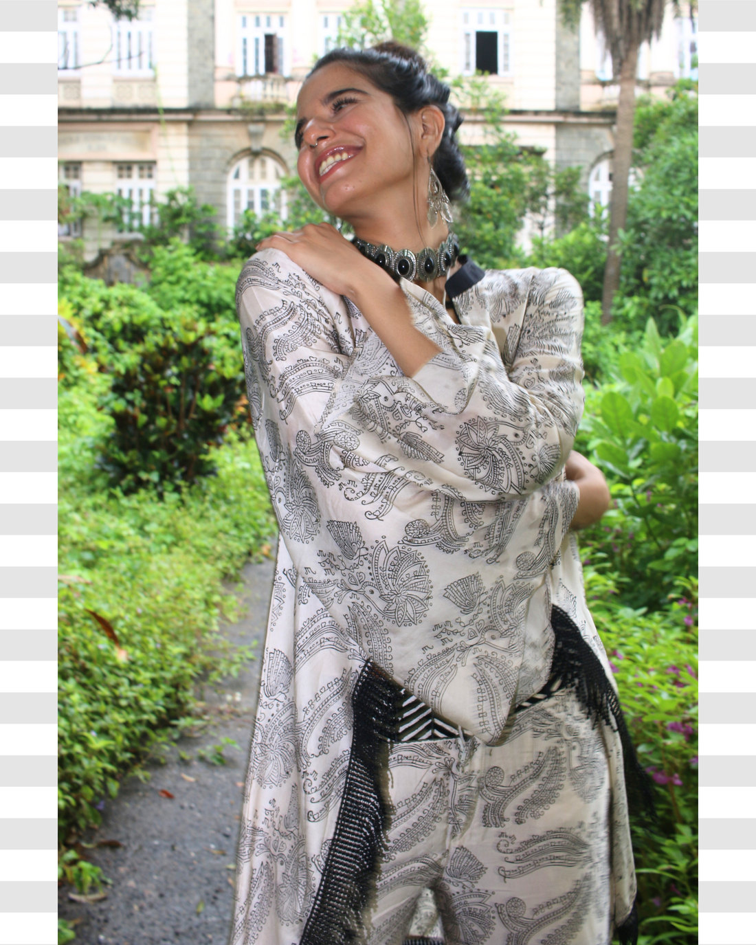 Obsidian monochrome Block print Co-ord