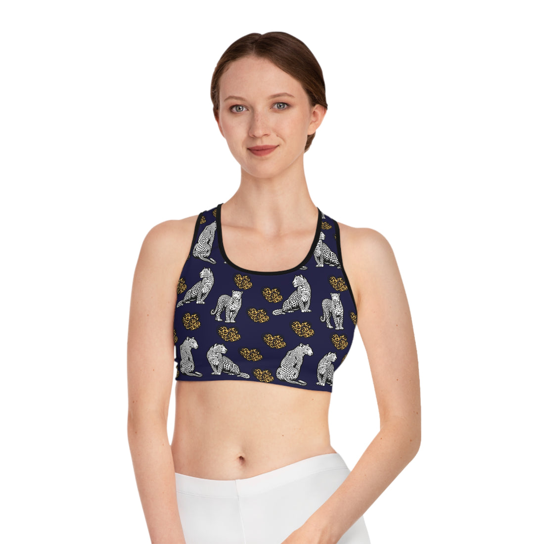 Ink Cheetah Hearts (AOP) Sports Bra