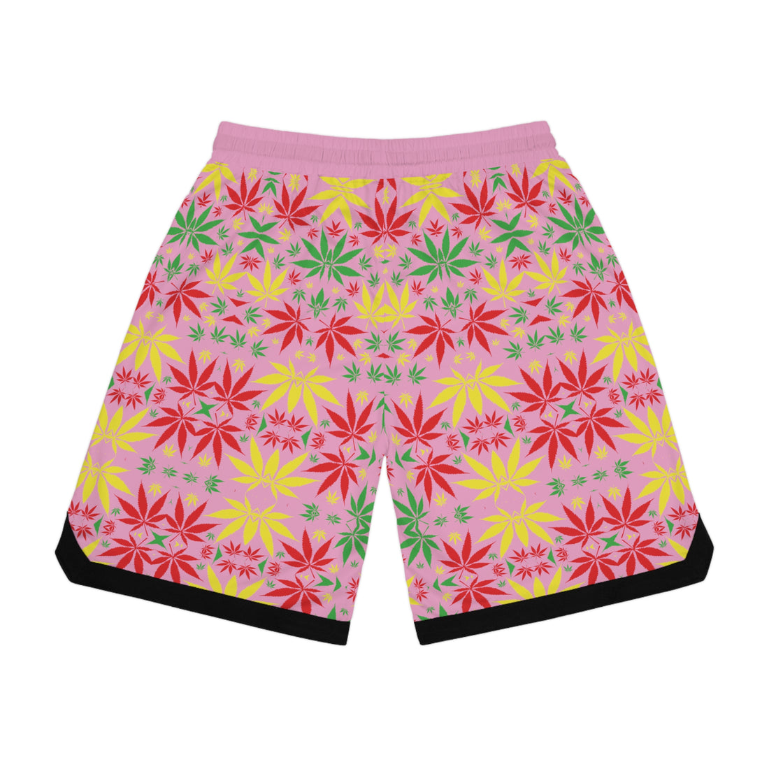 Muted Pink Rasta Toned  Basketball Rib Shorts (AOP)