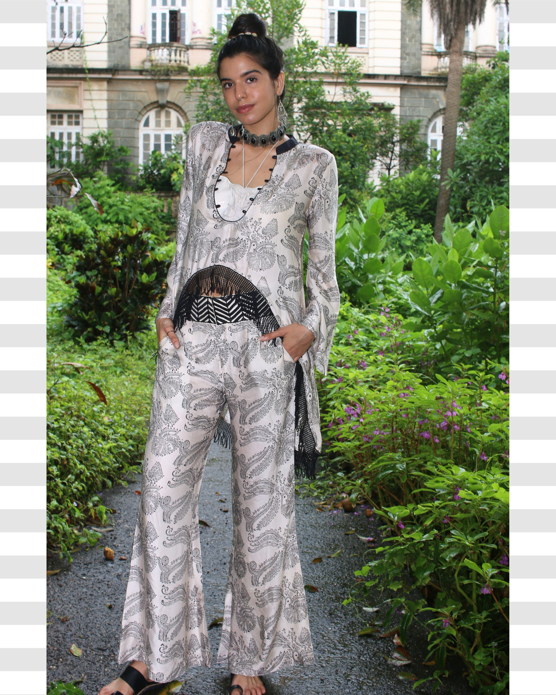 Obsidian monochrome Block print Co-ord