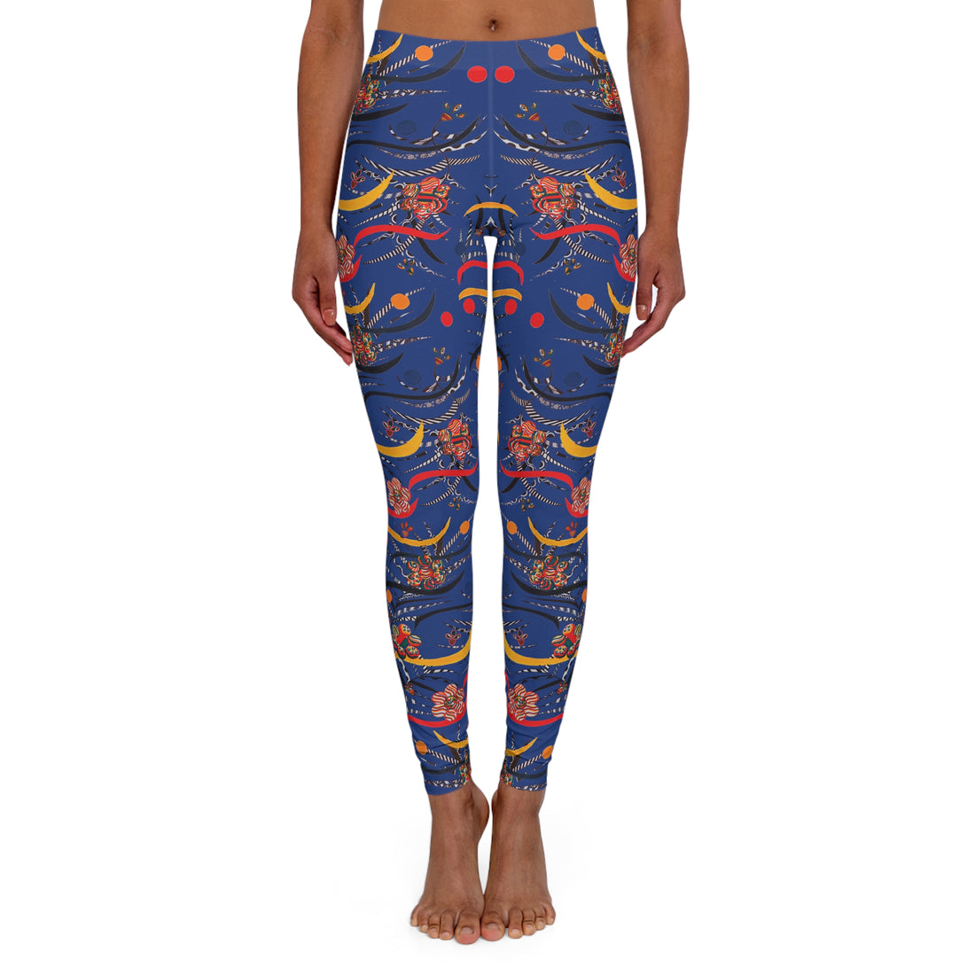 Blue Wilderness Print Spandex Leggings