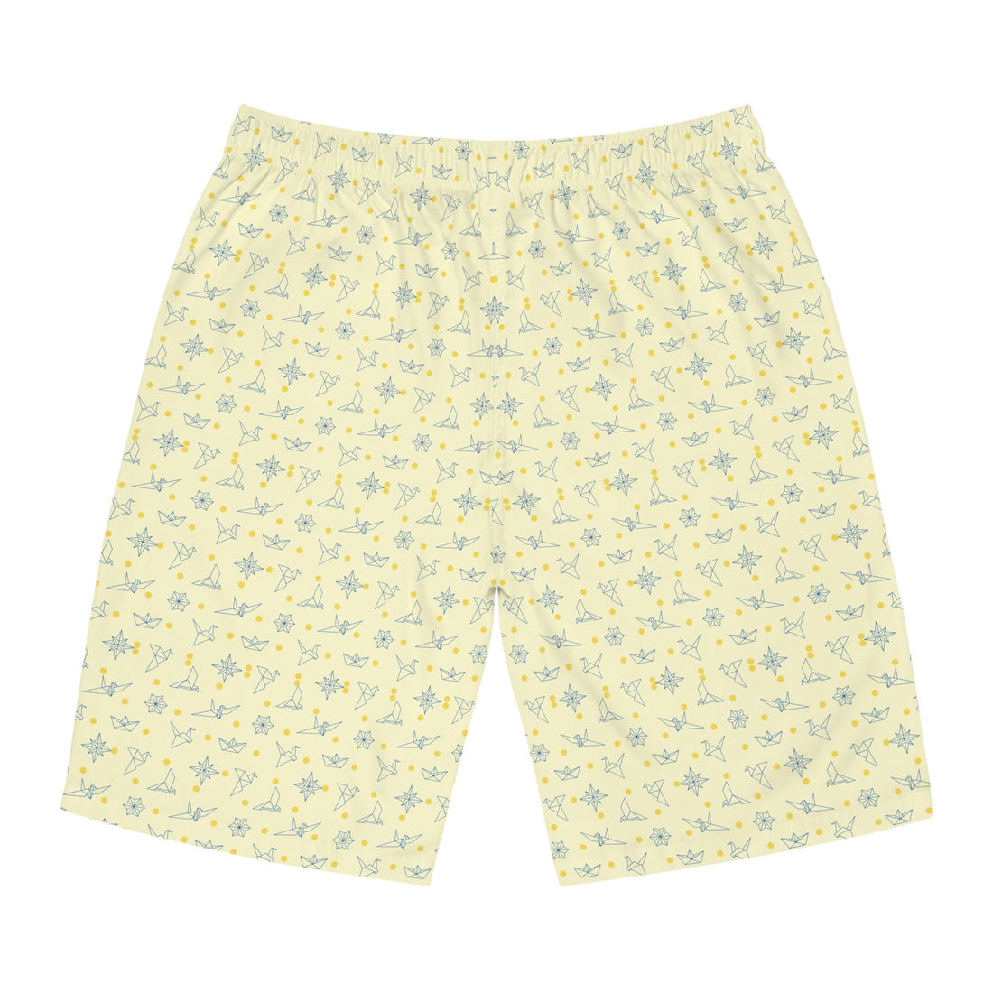 Cream Origami Men's Board Shorts (AOP)