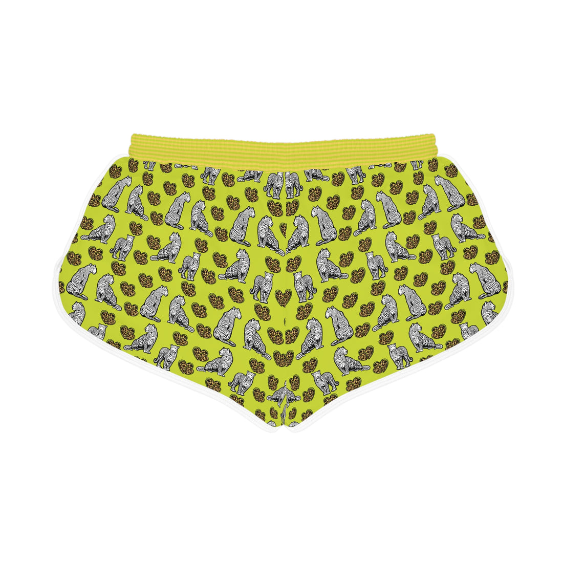 Lime Cheetah Hearts Relaxed Shorts