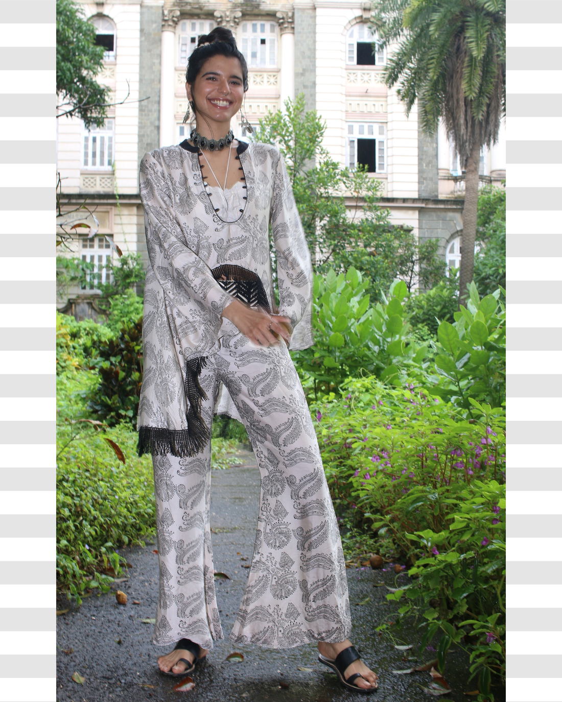 Obsidian monochrome Block print Co-ord