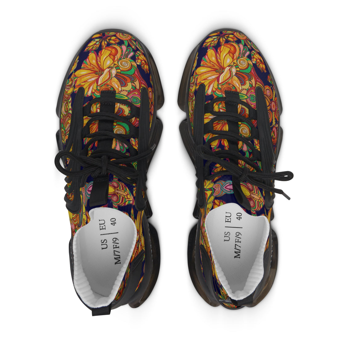 ink women's floral print mesh knit sneakers