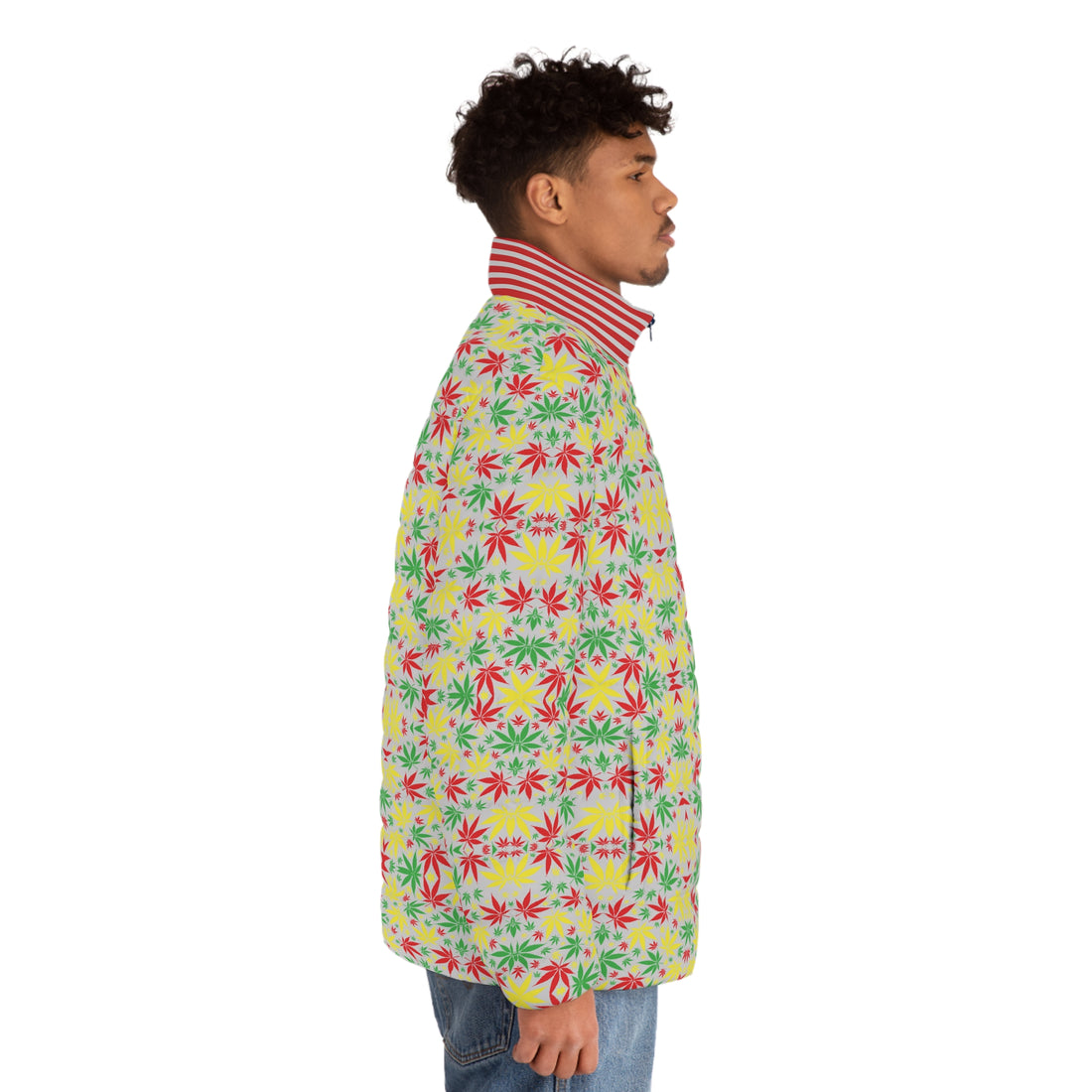 Slate Tropical Rasta Toned Men's Puffer Jacket