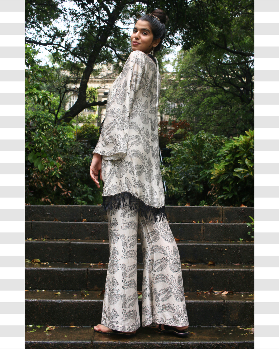 Obsidian monochrome Block print Co-ord