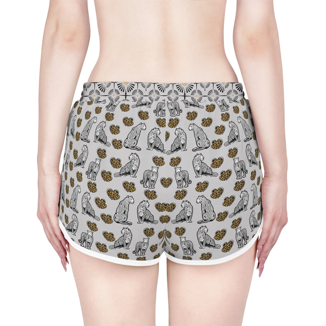 Slate Cheetah Hearts Relaxed Shorts