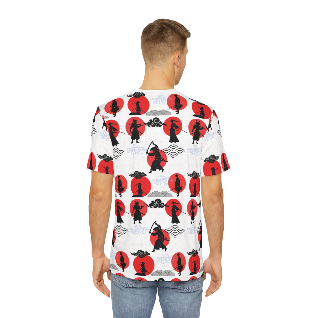 White Samurai Men's Polyester Tee (AOP)