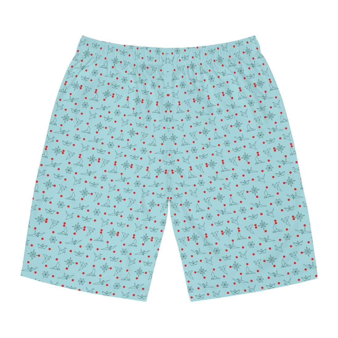 Icy Blue Origami Men's Board Shorts (AOP)