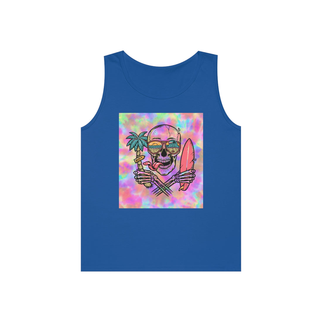 Tye Dye Skull Print Unisex Tank Top