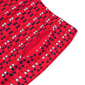 Red Star Print Men's Board Shorts (AOP)