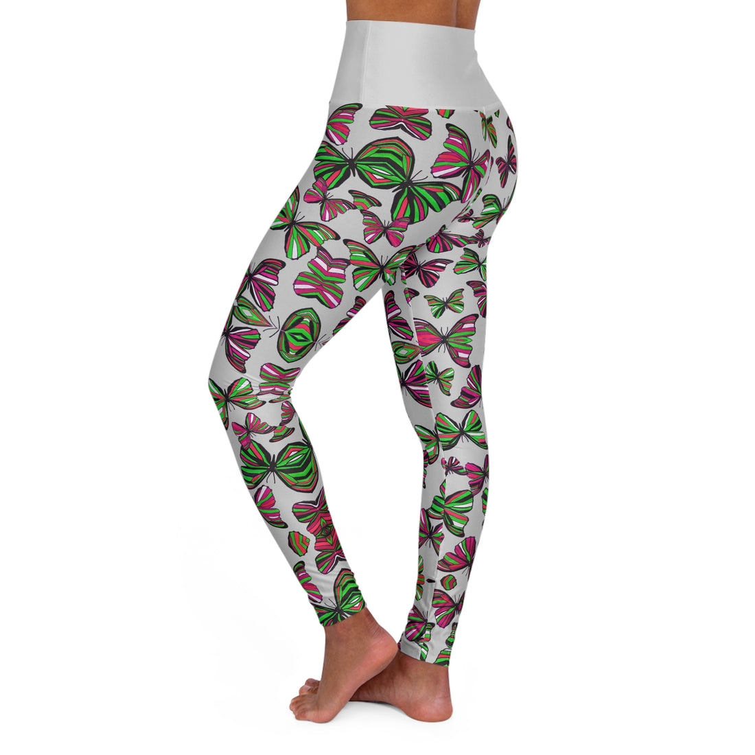 Slate butterfly kaleidoscope Yoga Leggings