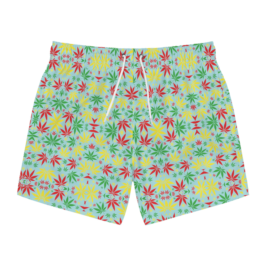 Icy Blue Tropical Rasta Toned Swimming Trunks