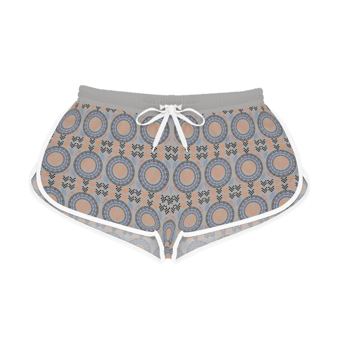 Slate Geo Lion Head Relaxed Gym Shorts