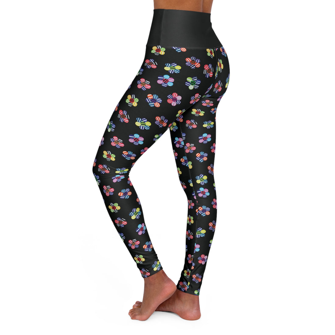 Black Candy Florals Yoga Leggings