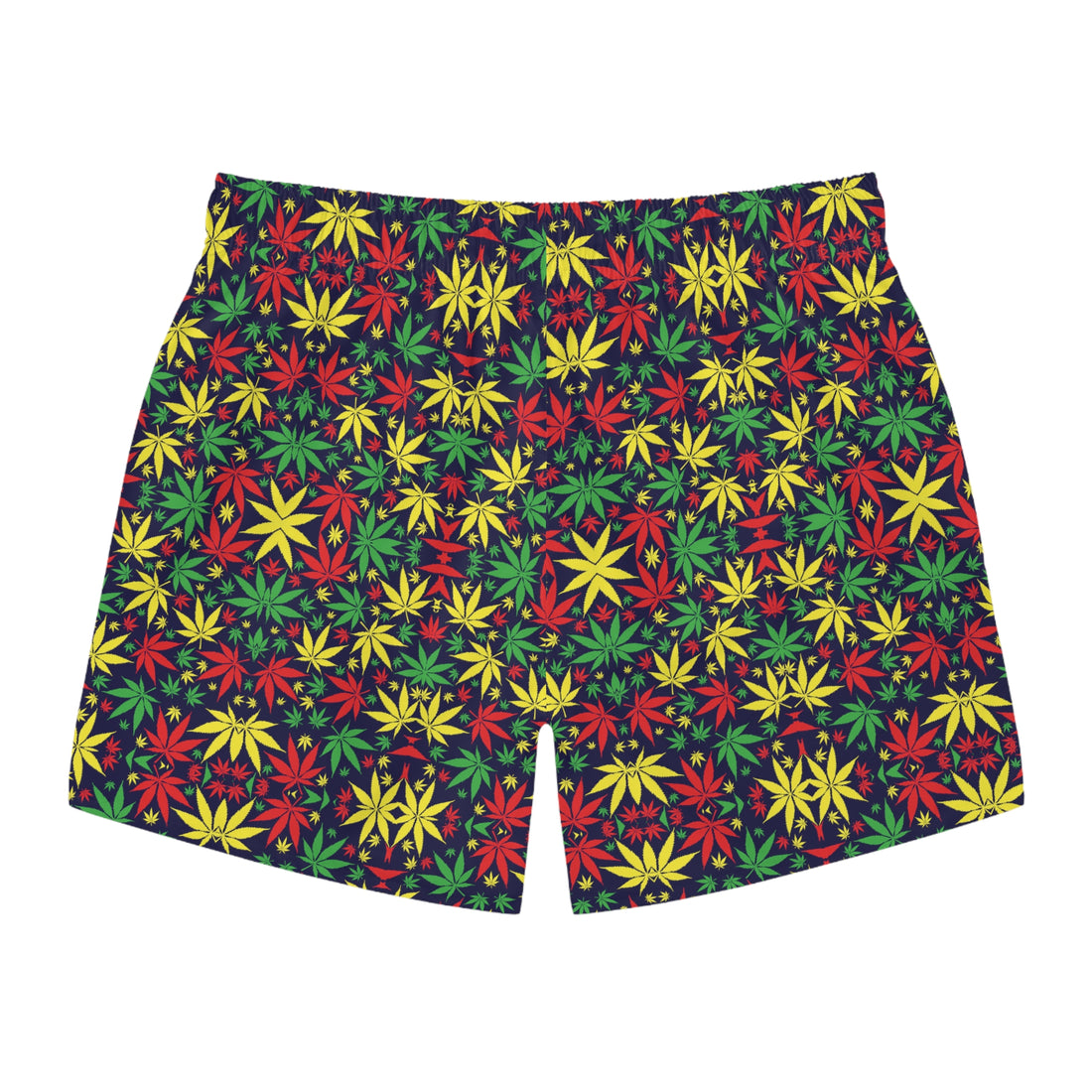 Navy Tropical Rasta Toned Swimming Trunks