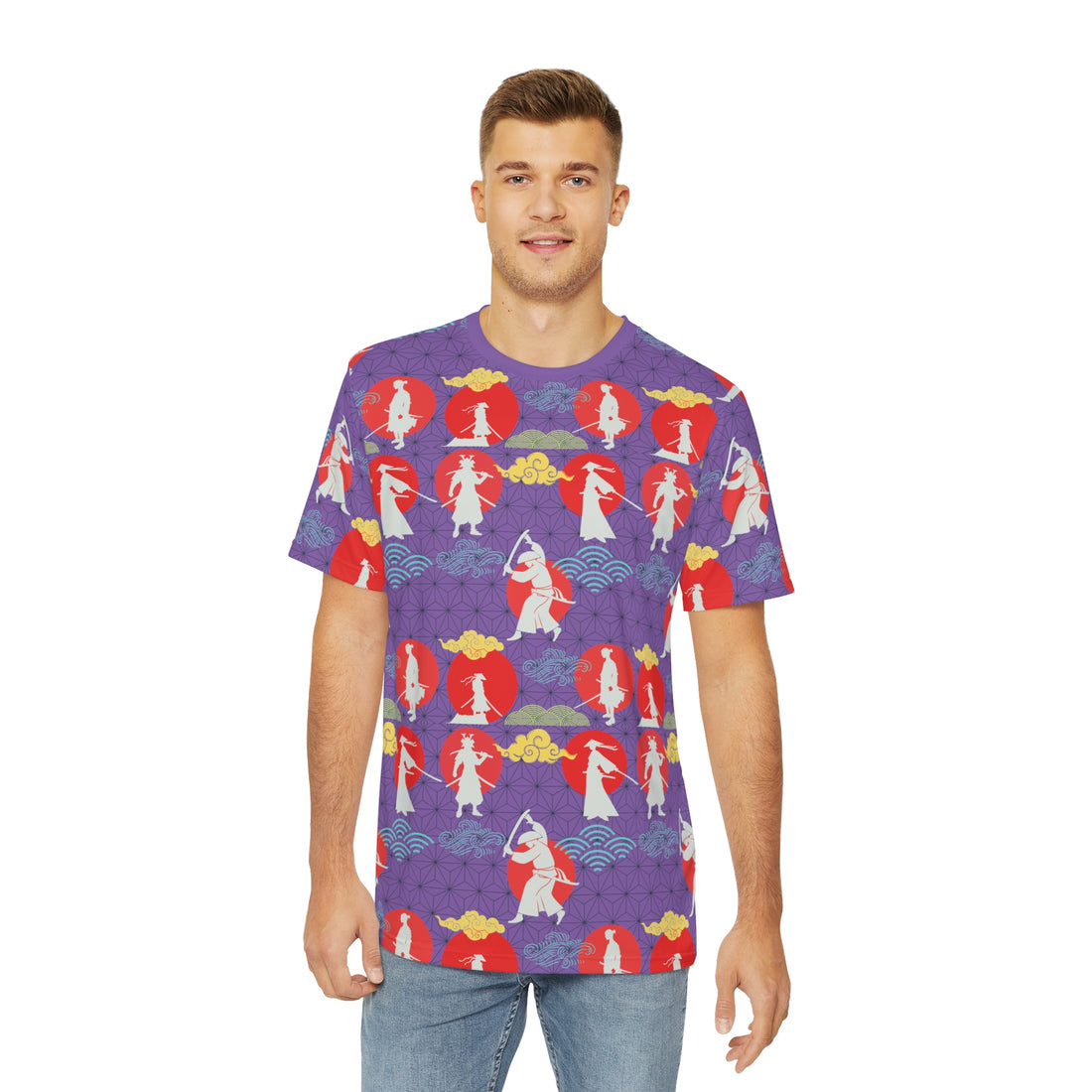 Pearl Purple Samurai Men's Polyester Tee (AOP)