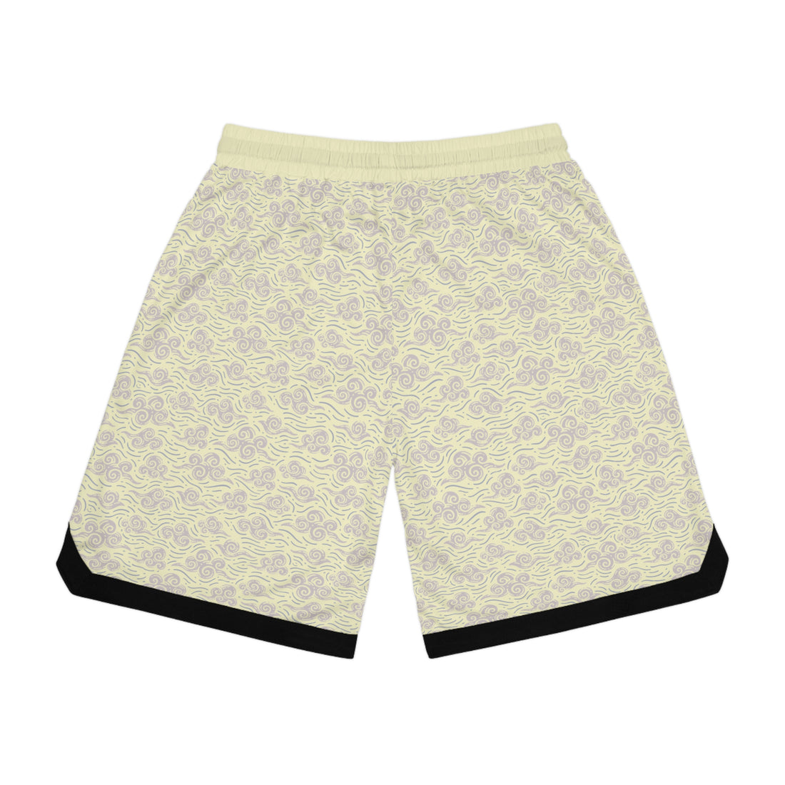Cream Oriental Clouds Basketball Rib Shorts (AOP)
