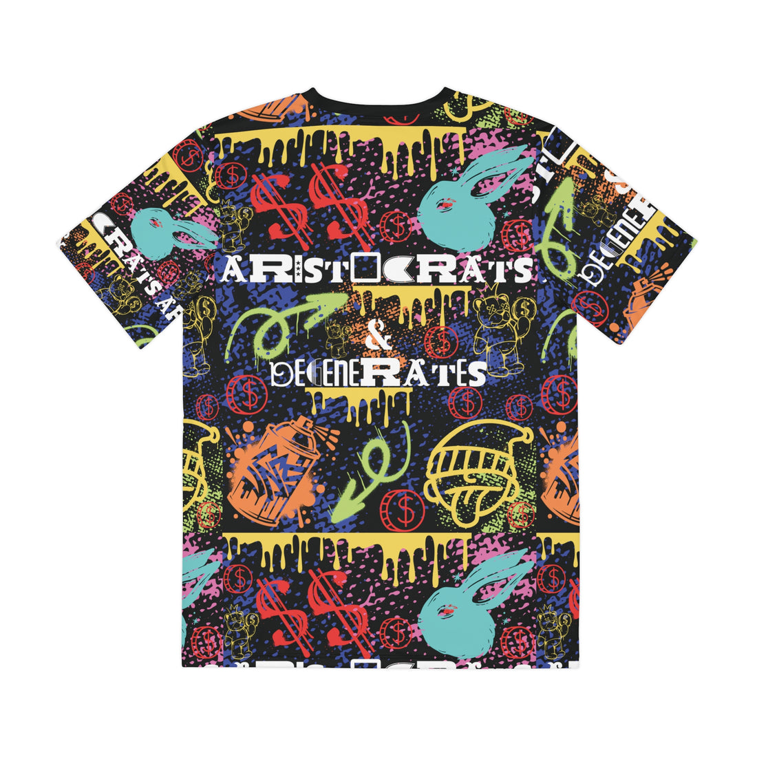 Black Graphic Polar Men's Polyester Tee (AOP)