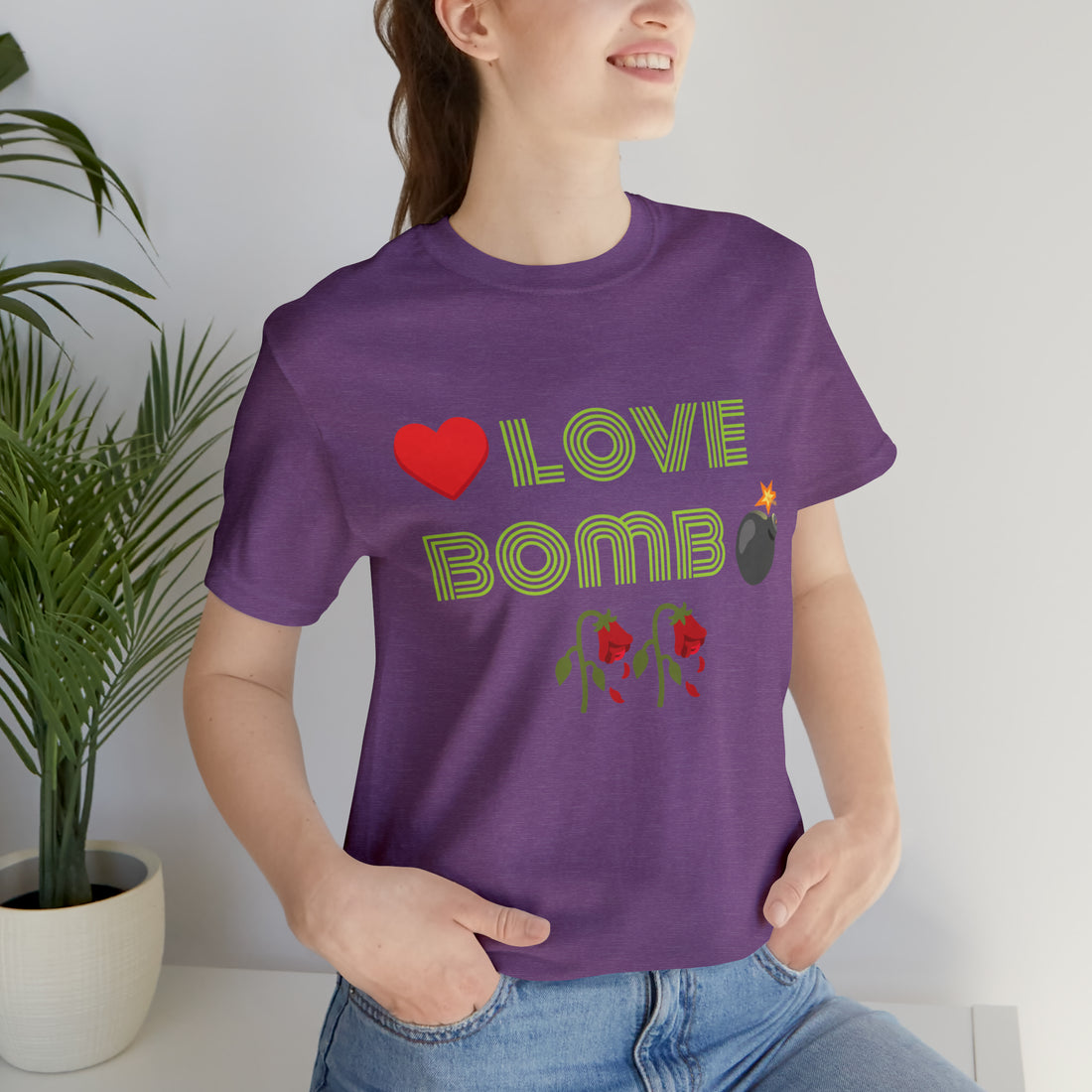 Unisex Love Bomb Typography Jersey Tee