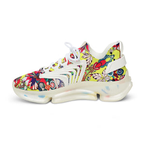 Canary Floral Pop OTT Men's Mesh Knit Sneakers