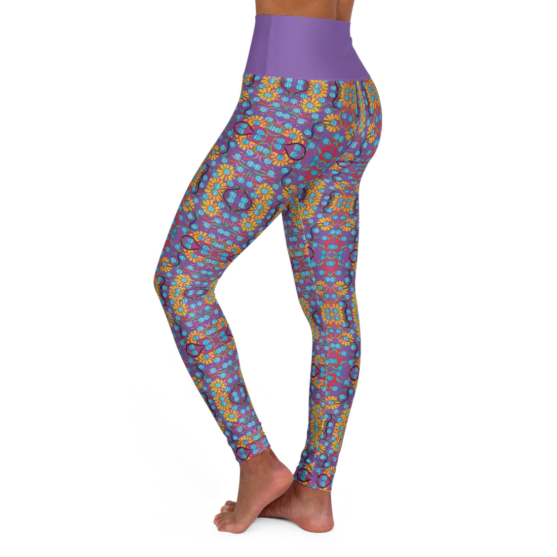 Pearl Purple Sunflower Yoga Leggings